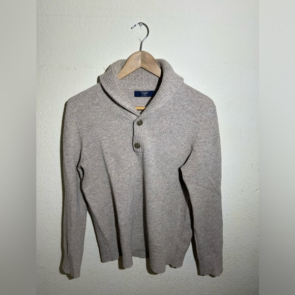 JCrew 100% Lambs Wool Beige Pullover Men’s Sweater Size‎ XS